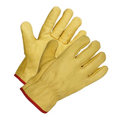 H310 Leather Driving Gloves Lined Yellow