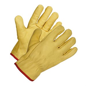 H310 Leather Driving Gloves Lined Yellow